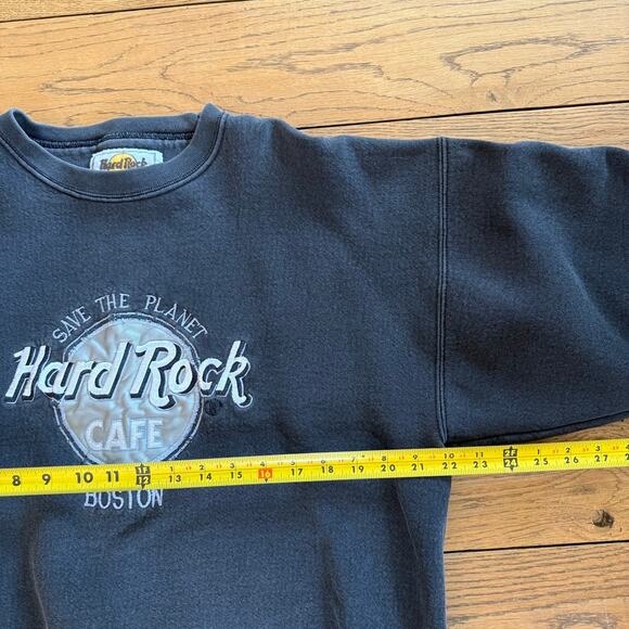 Vintage Hard Rock Cafe Save The Planet Sweatshirt SZ LG Y2K 90's Grunge Rocker - Picture 4 of 6